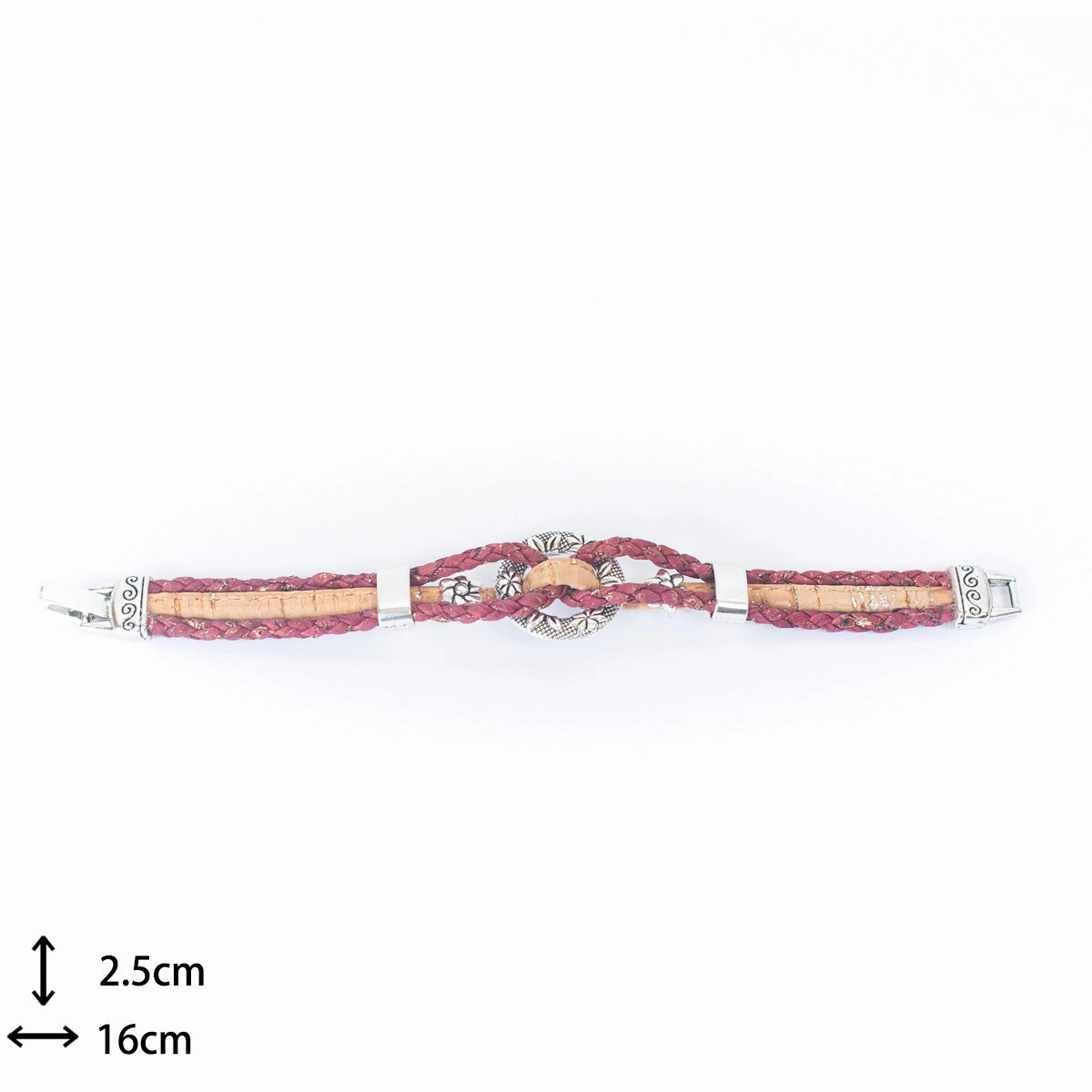 Natural red woven cork thread handmade bracelet  BR-007-5