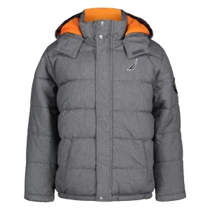 Nautica Little Boys' Solid Bubble Jacket Grey Heather Nautica