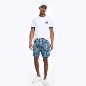 Nautica Men's 7" Pull-On Printed Boardwalk Short Star Sapphire Nautica