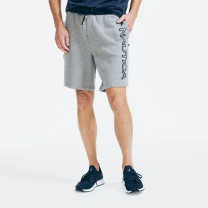 Nautica Men's 9" Logo Fleece Short Stone Grey Heather Nautica
