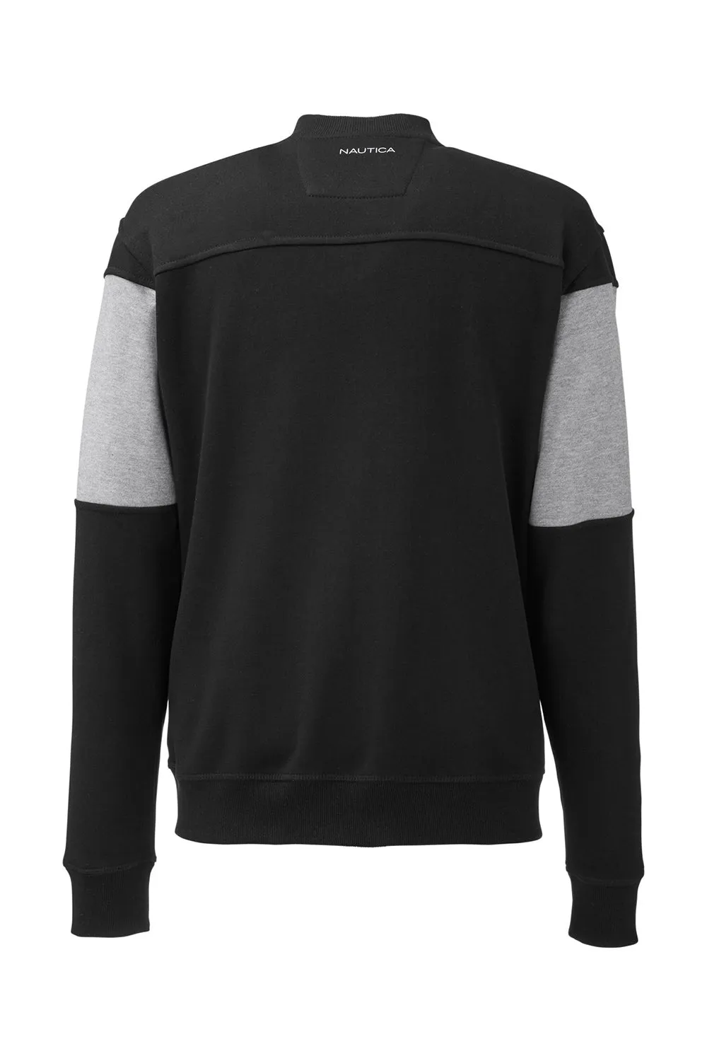 Nautica Mens Anchor Bomber Full Zip Fleece Jacket - Black/Heather Oxford Grey  BEST on sale Clothing Nautica