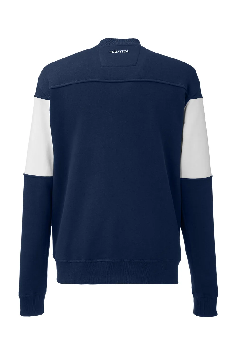 Nautica Mens Anchor Bomber Full Zip Fleece Jacket - Navy Blue/White  BEST on sale Clothing Nautica