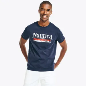 Nautica Men's Big & Tall Sustainably Crafted Sailing Graphic T-Shirt Navy Nautica