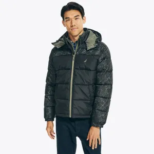 Nautica Men's Colorblock Tempasphere Puffer True Black Nautica