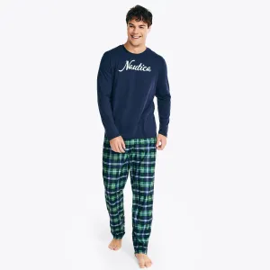 Nautica Men's Family Plaid Pajama Pant Set Green Apple Nautica