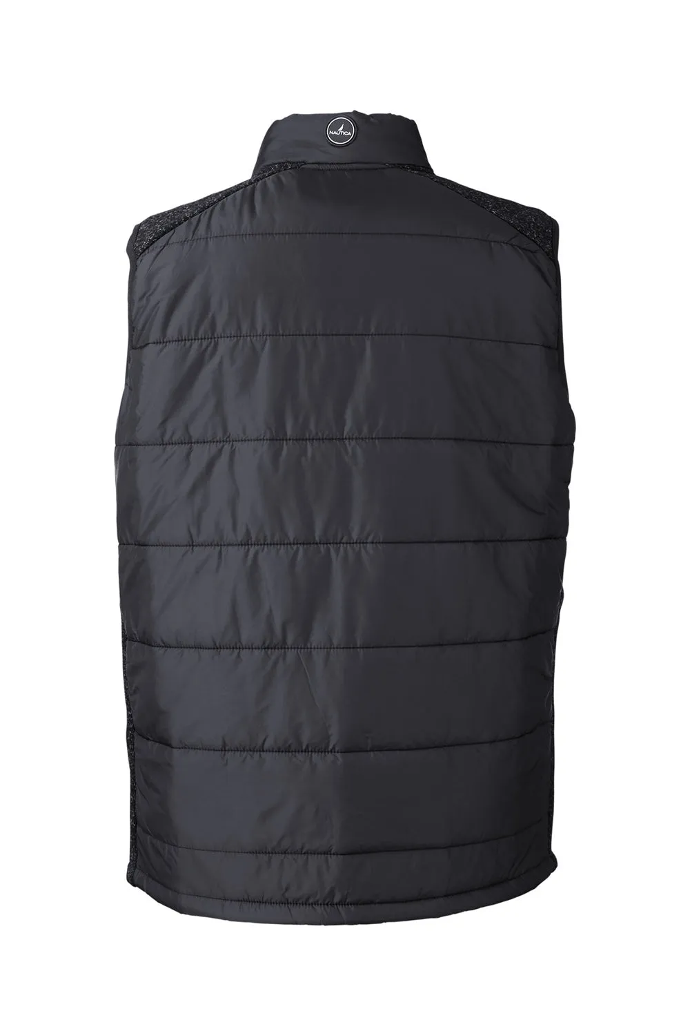 Nautica Mens Harbor Water Resistant Full Zip Puffer Vest - Black/Heather Black  BEST on sale Clothing Nautica