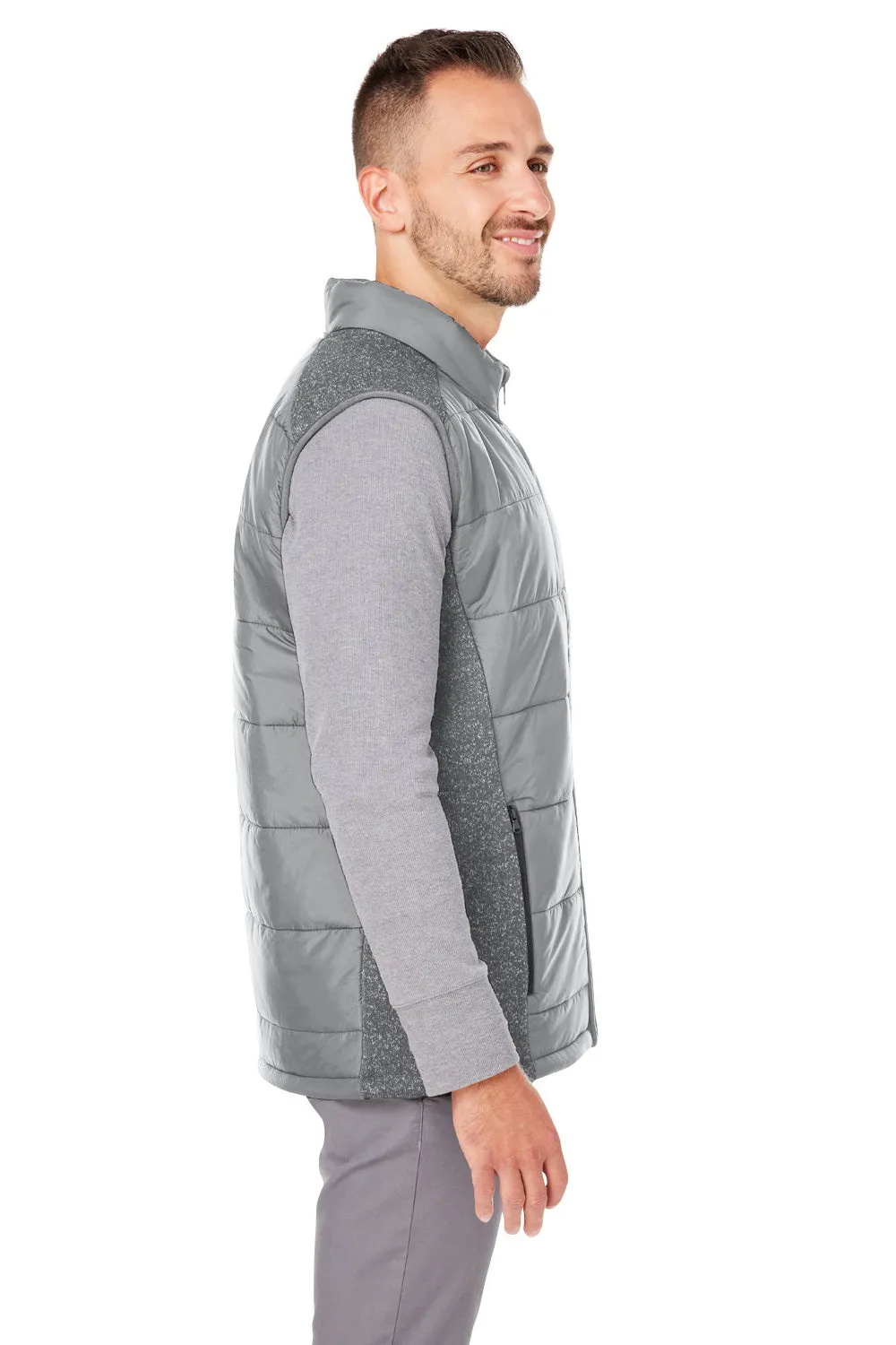 Nautica Mens Harbor Water Resistant Full Zip Puffer Vest - Graphite Grey/Heather Graphite Grey  BEST on sale Clothing Nautica