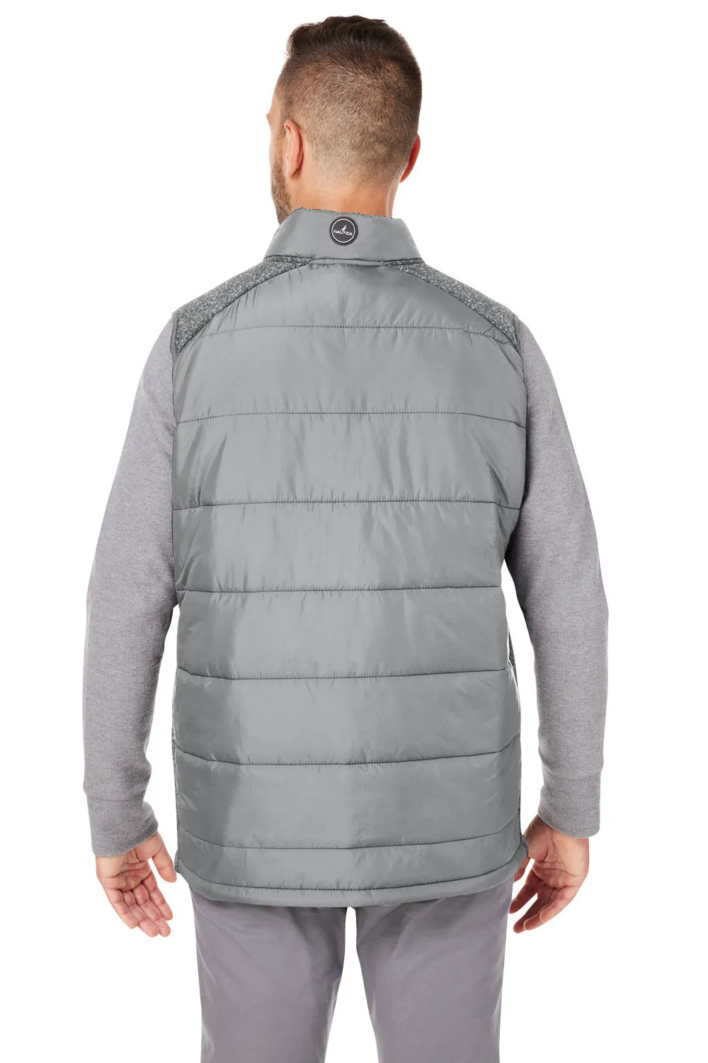 Nautica Mens Harbor Water Resistant Full Zip Puffer Vest - Graphite Grey/Heather Graphite Grey  BEST on sale Clothing Nautica