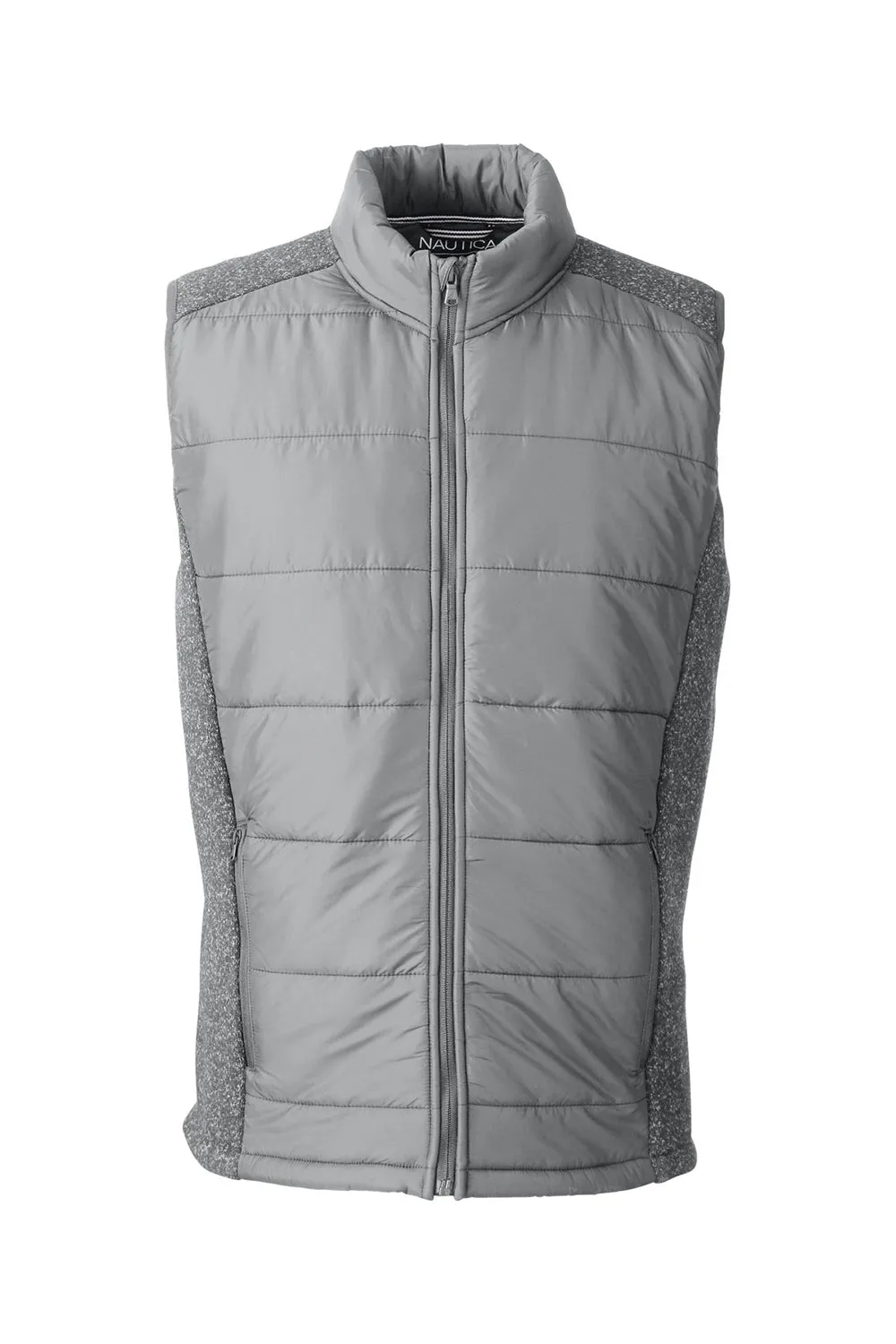 Nautica Mens Harbor Water Resistant Full Zip Puffer Vest - Graphite Grey/Heather Graphite Grey  BEST on sale Clothing Nautica