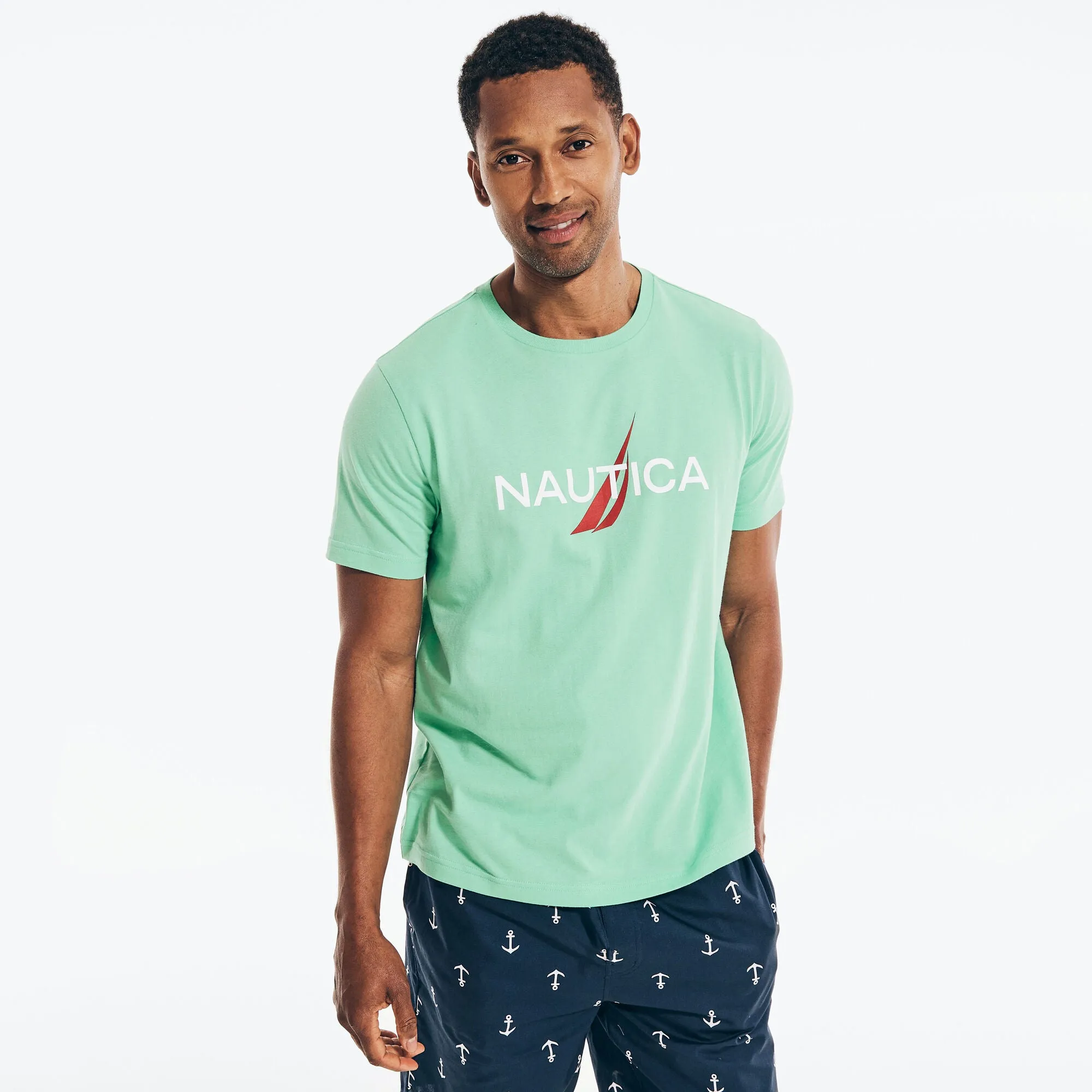 Nautica Mens Logo Graphic Sleep T-Shirt Nautica Clothing