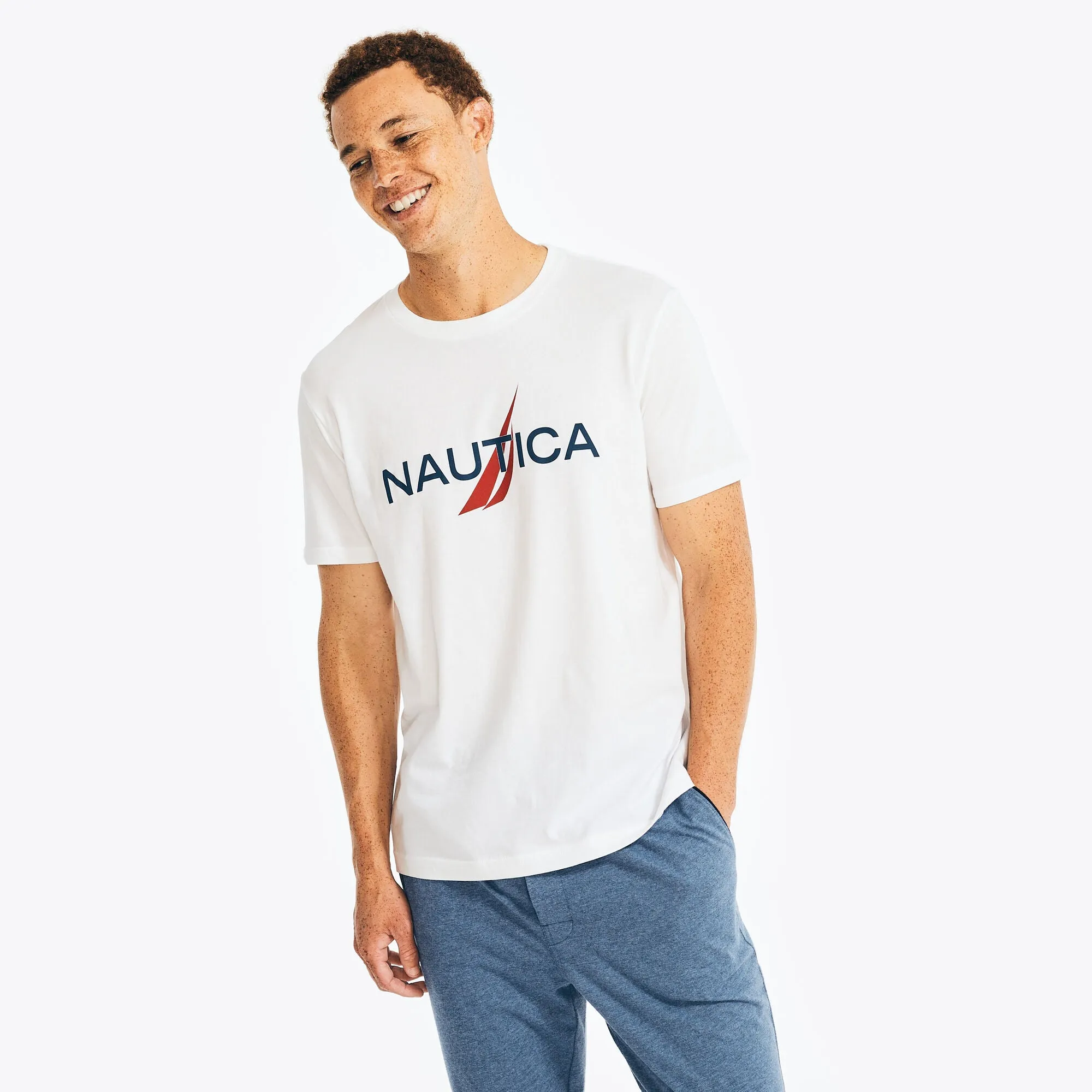 Nautica Mens Logo Graphic Sleep T-Shirt Nautica Clothing