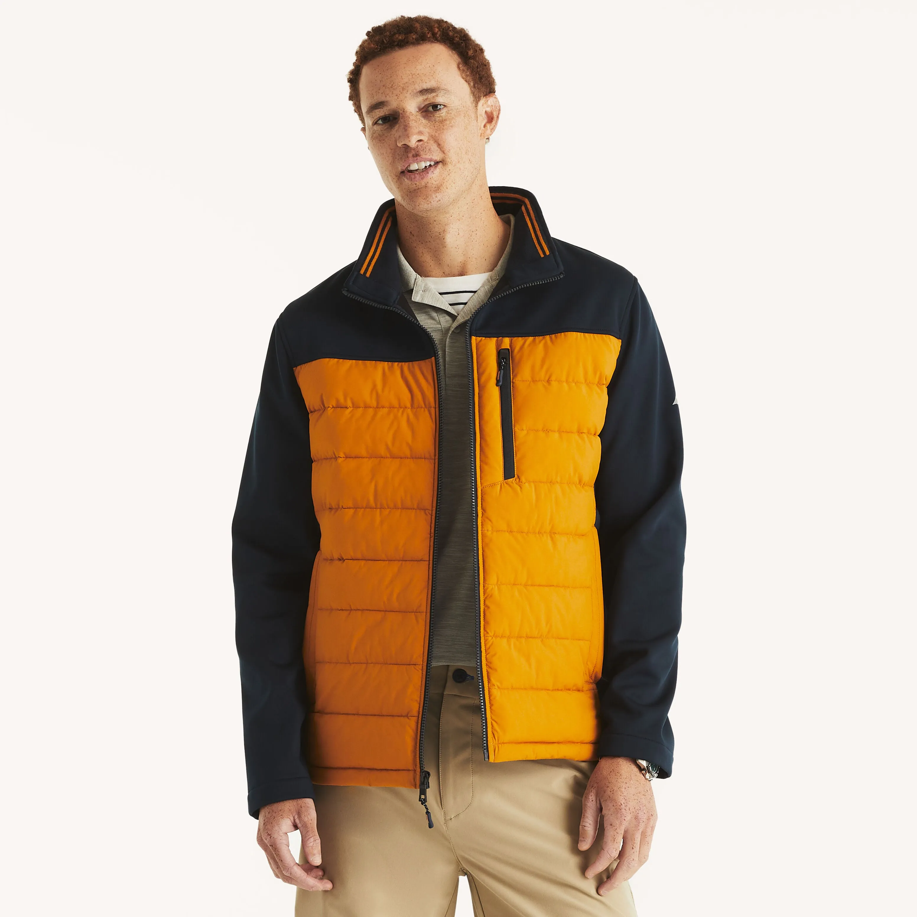 Nautica Mens Mixed Media Jacket Nautica Clothing