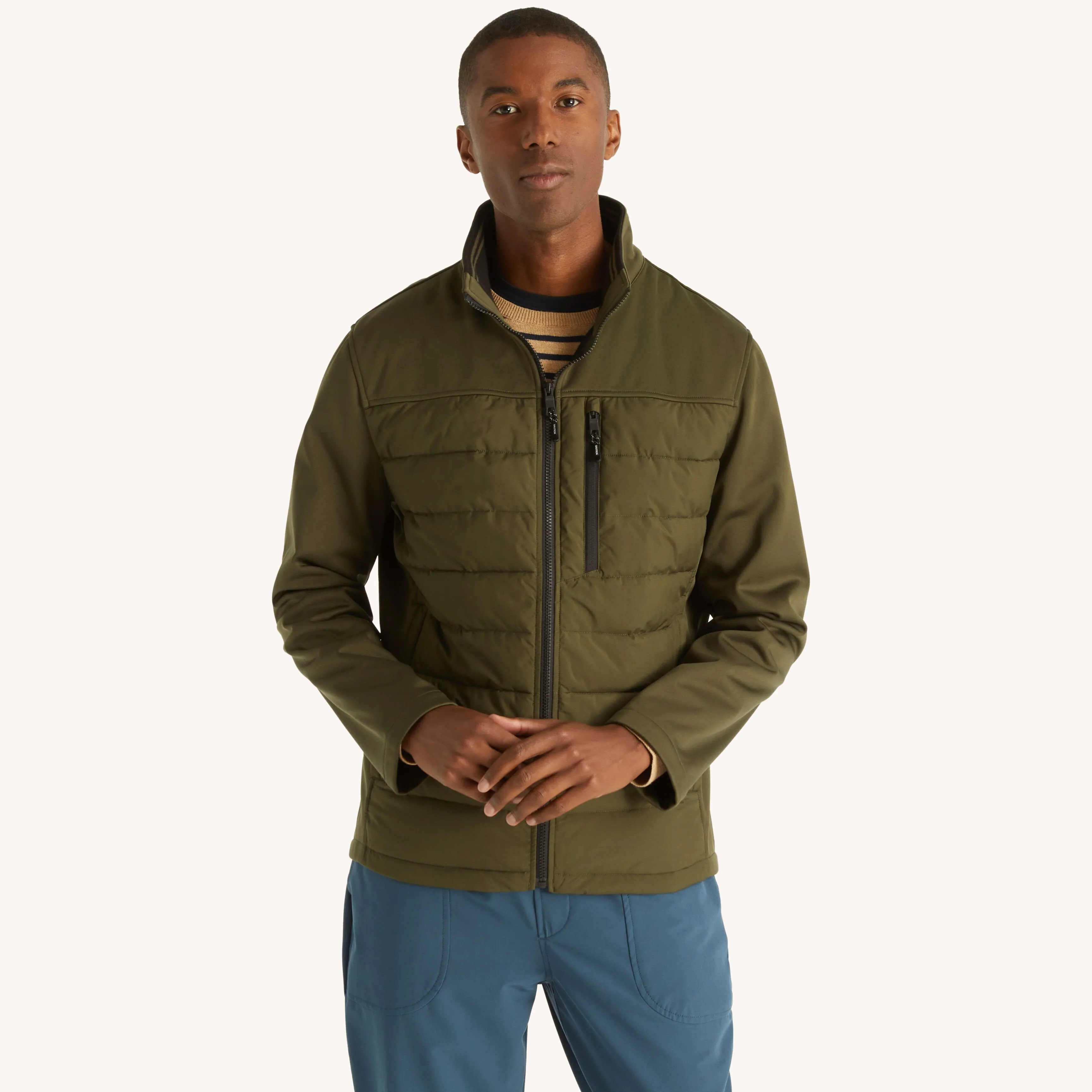 Nautica Mens Mixed Media Jacket Nautica Clothing