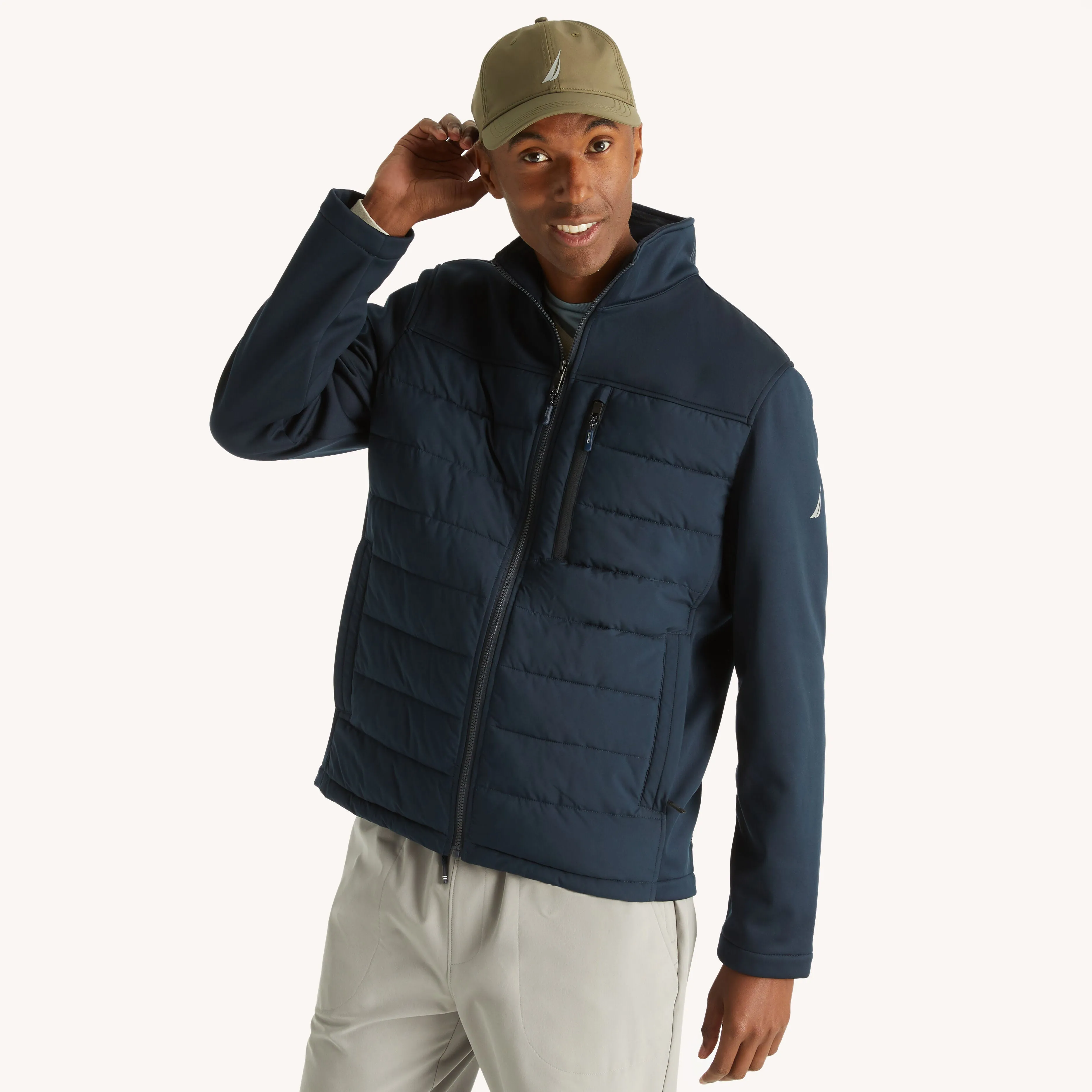 Nautica Mens Mixed Media Jacket Nautica Clothing