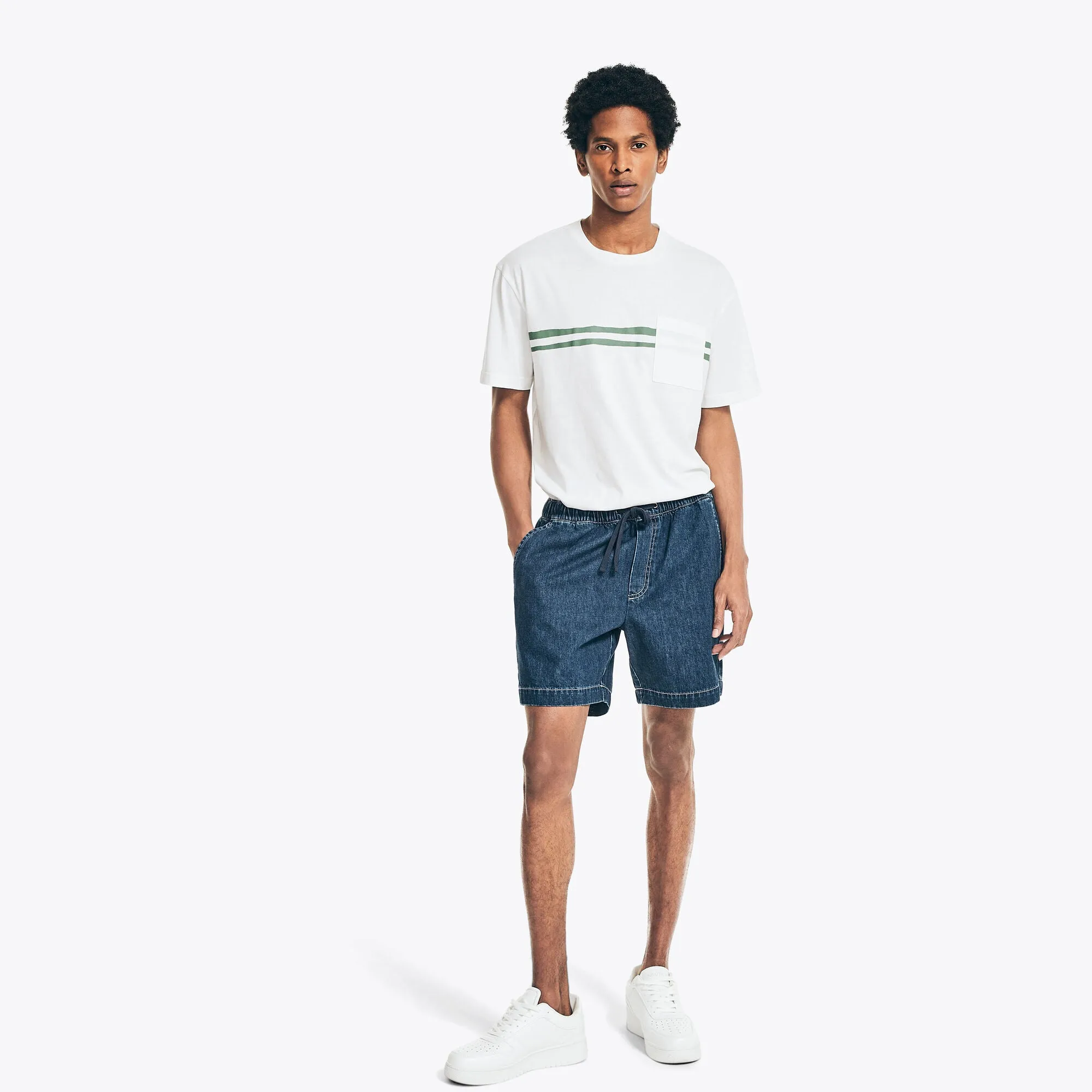 Nautica Men's Nautica Jeans Co. Sustainably Crafted 7" Relaxed Fit Pull-On Denim Short Delphinium Blue Nautica