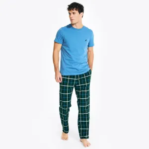 Nautica Men's Plaid Fleece Sleep Pant Cosmic Fern Nautica