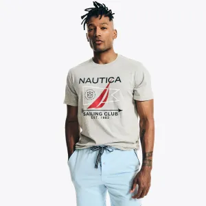 Nautica Men's Sailing Club Graphic Sleep T-Shirt Grey Heather Nautica