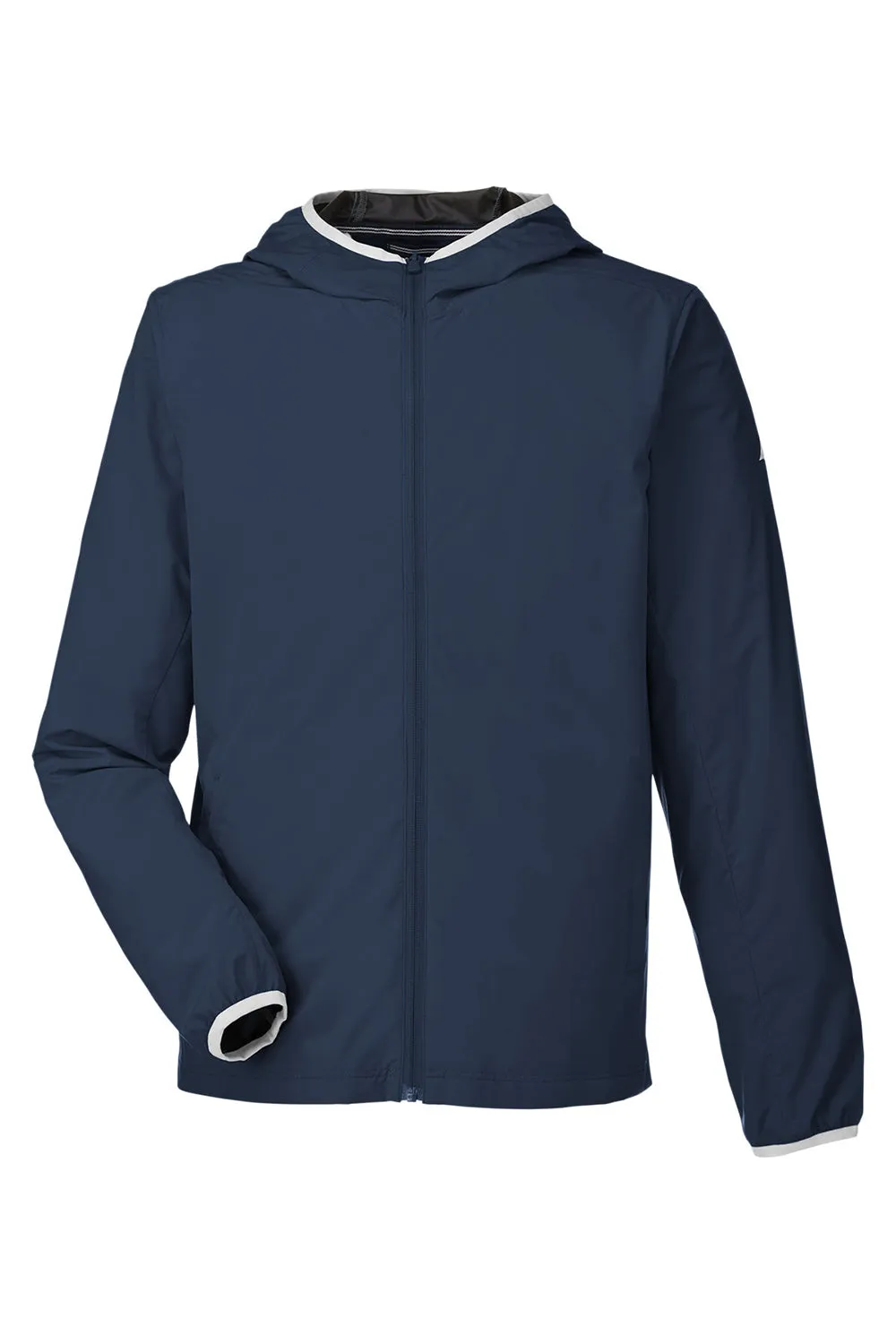 Nautica Mens Stillwater Water Resistant Full Zip Hooded Windbreaker Jacket - Navy Blue  BEST on sale Clothing Nautica