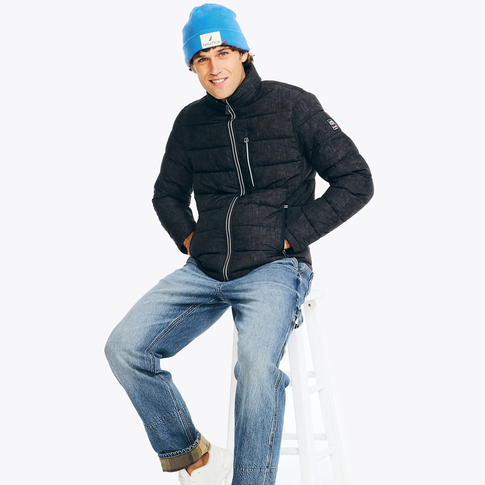 Nautica Mens Sustainably Crafted Full-Zip Jacket Nautica Clothing