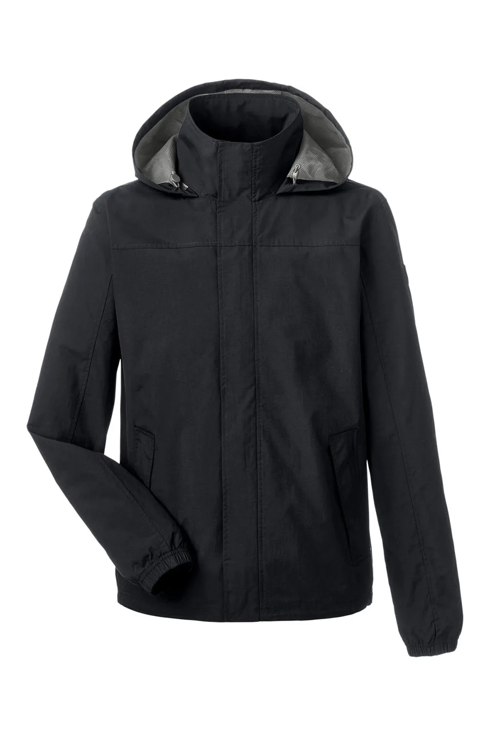 Nautica Mens Voyage Water Resistant Full Zip Hooded Jacket - Black