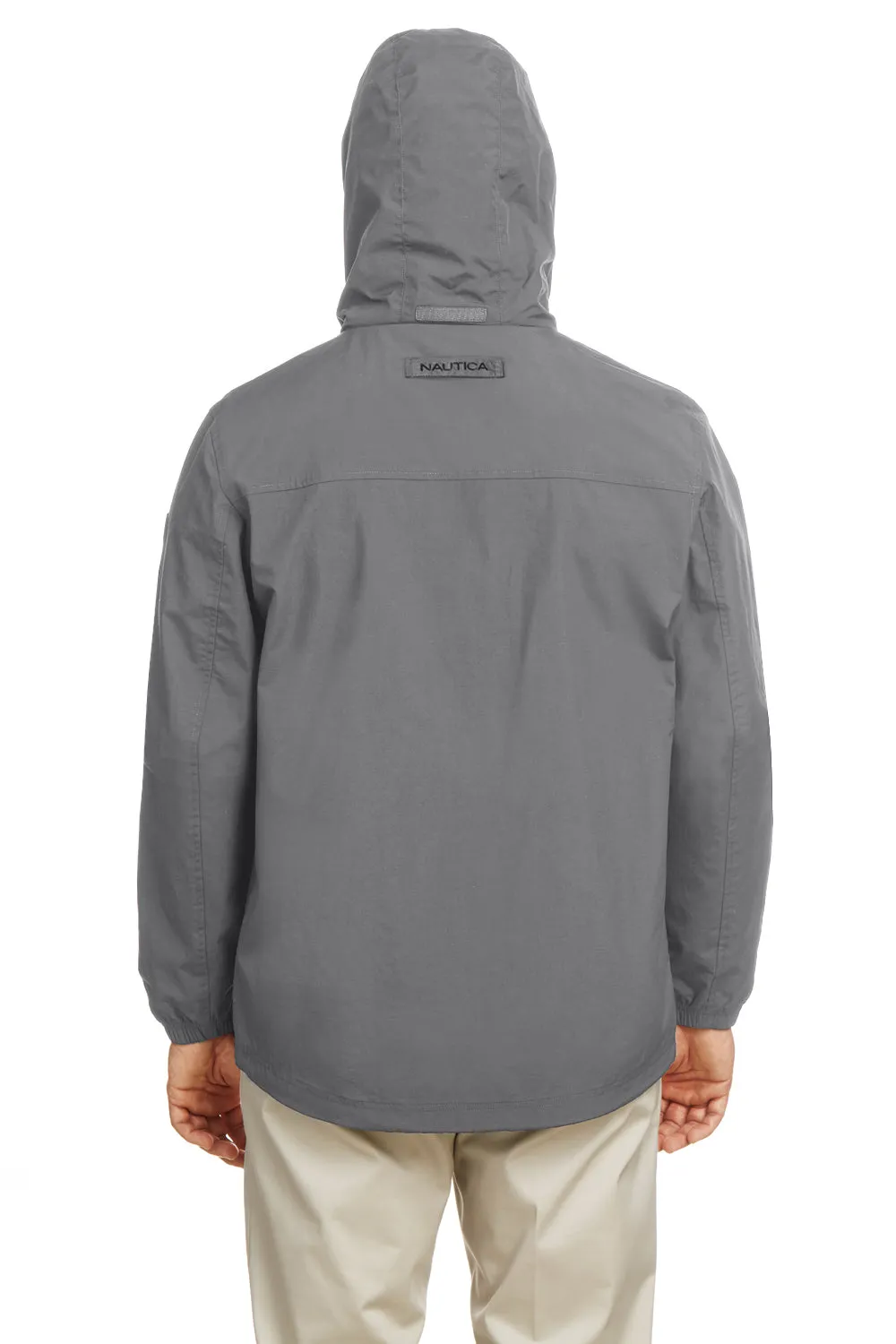 Nautica Mens Voyage Water Resistant Full Zip Hooded Jacket - Graphite Grey