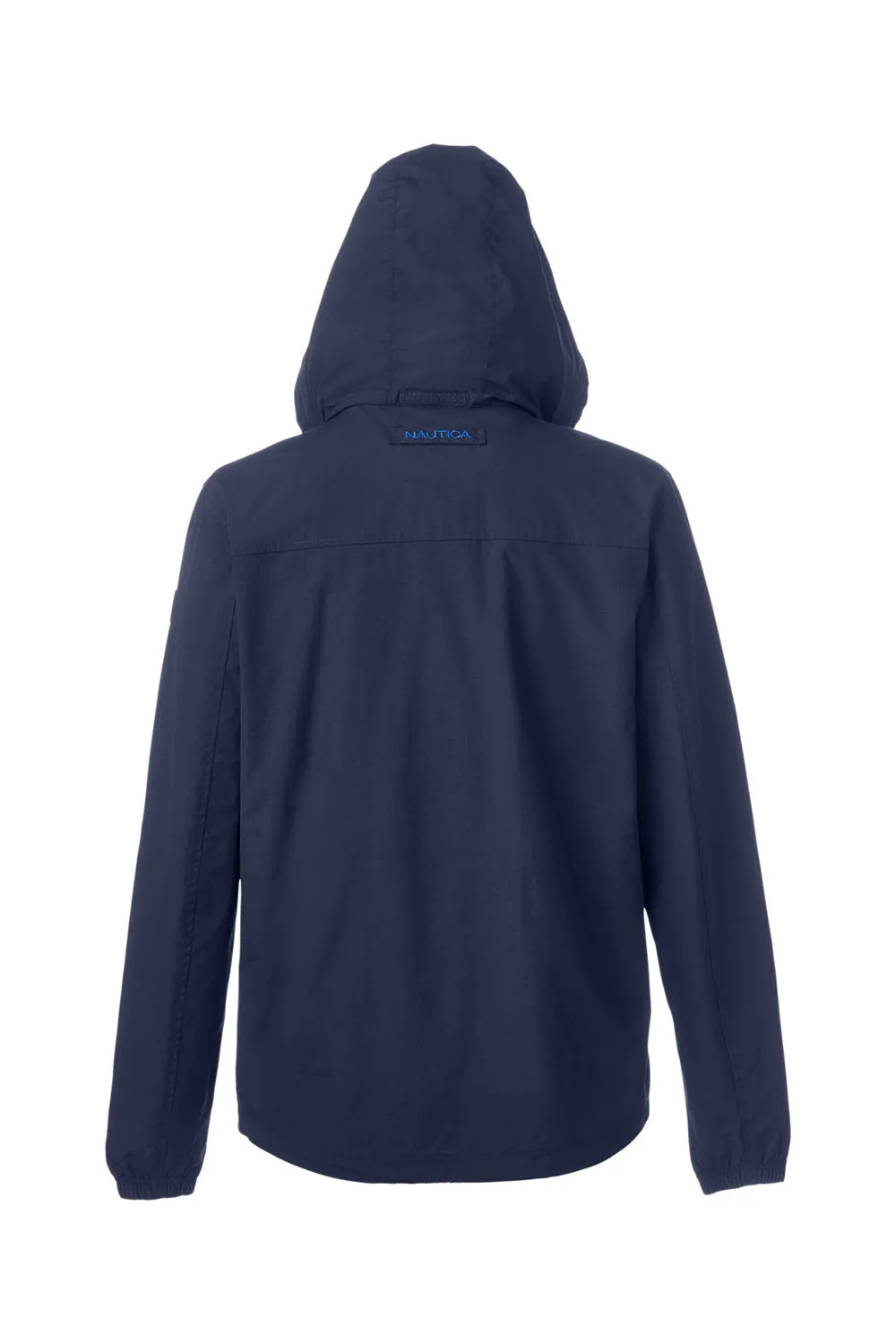 Nautica Mens Voyage Water Resistant Full Zip Hooded Jacket - Navy Blue