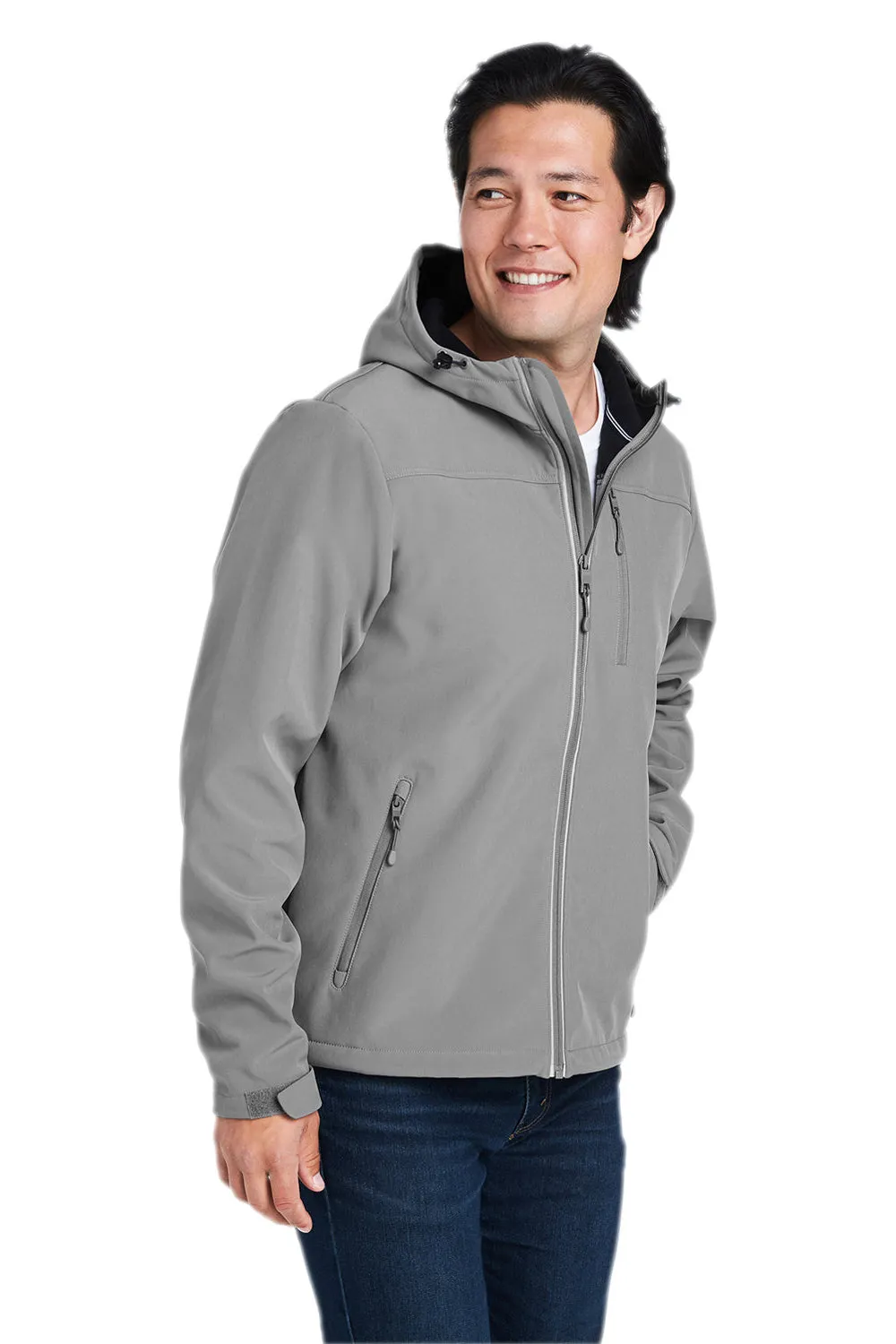 Nautica Mens Wavestorm Wind & Water Resistant Full Zip Hooded Jacket - Graphite Grey  BEST on sale Clothing Nautica
