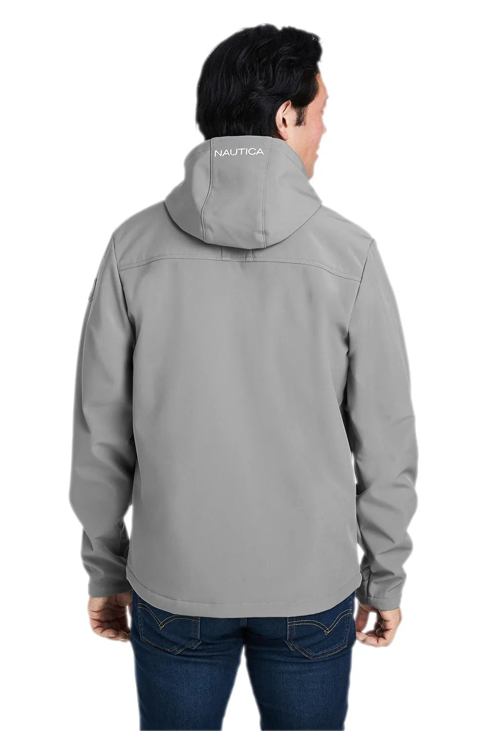 Nautica Mens Wavestorm Wind & Water Resistant Full Zip Hooded Jacket - Graphite Grey