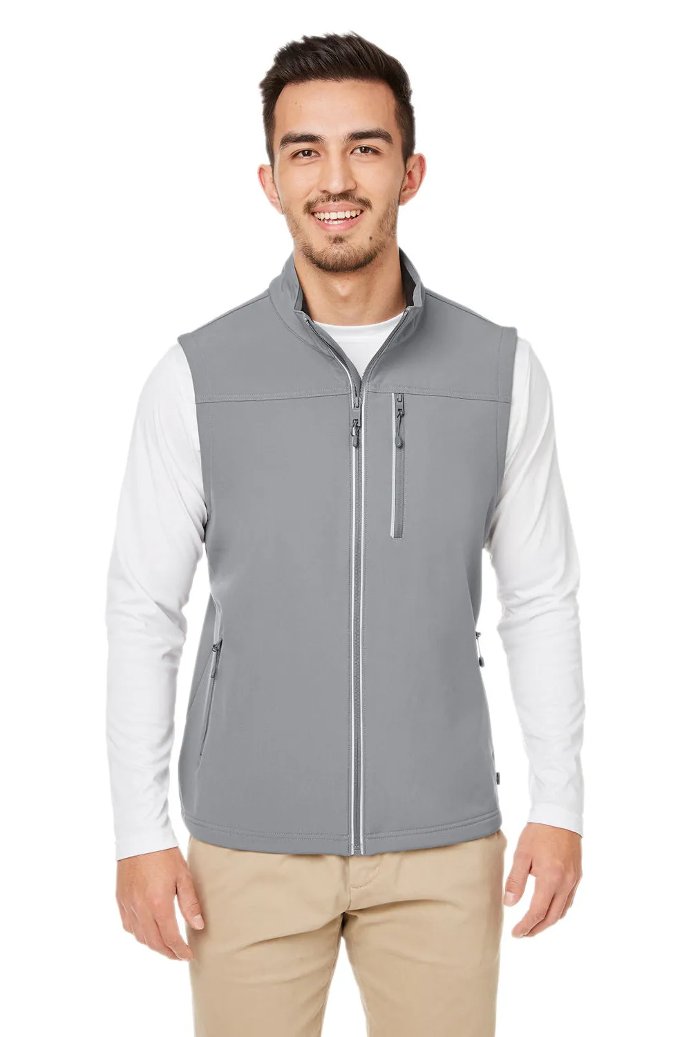 Nautica Mens Wavestorm Wind & Water Resistant Full Zip Vest - Graphite Grey