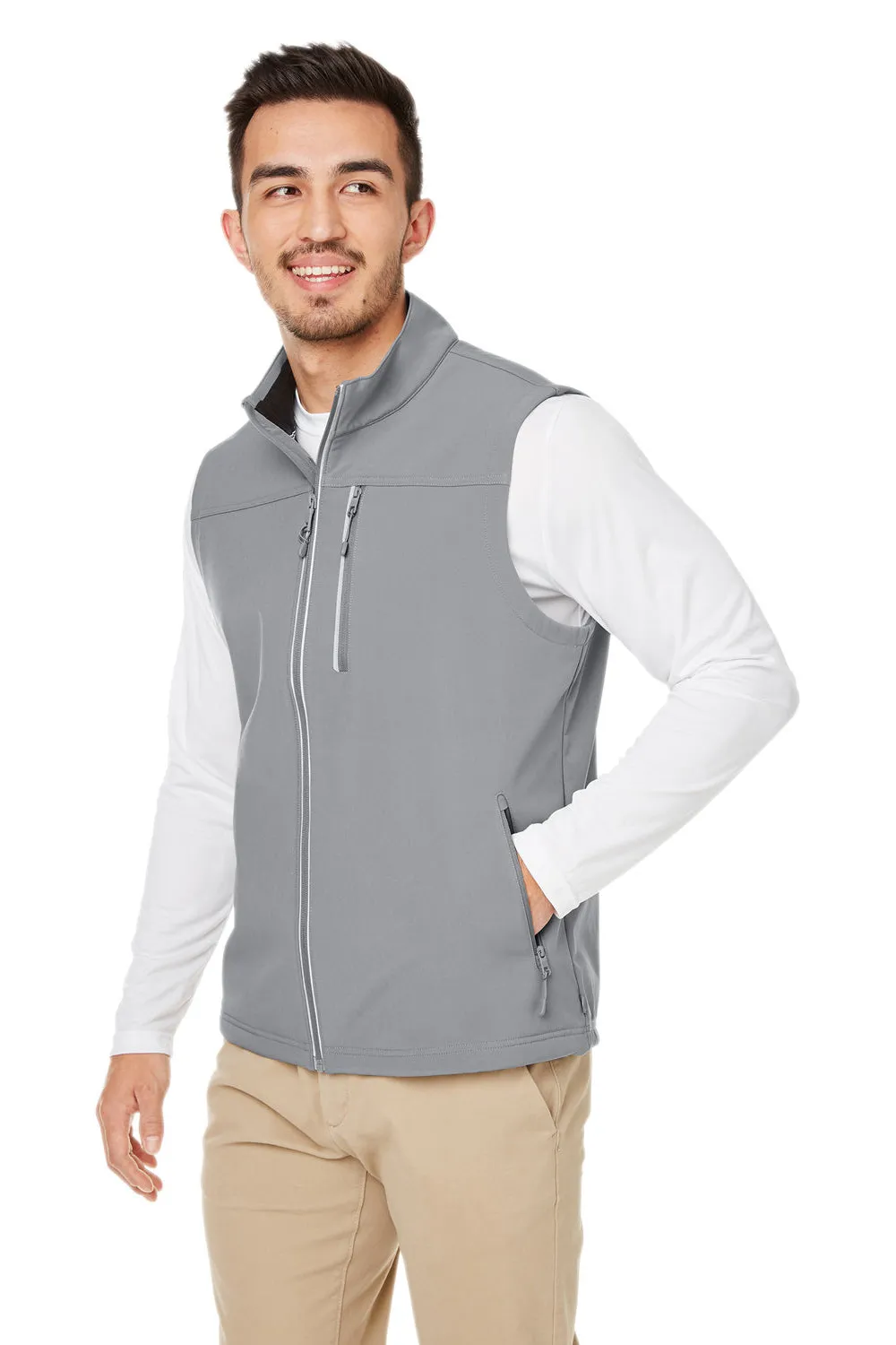 Nautica Mens Wavestorm Wind & Water Resistant Full Zip Vest - Graphite Grey