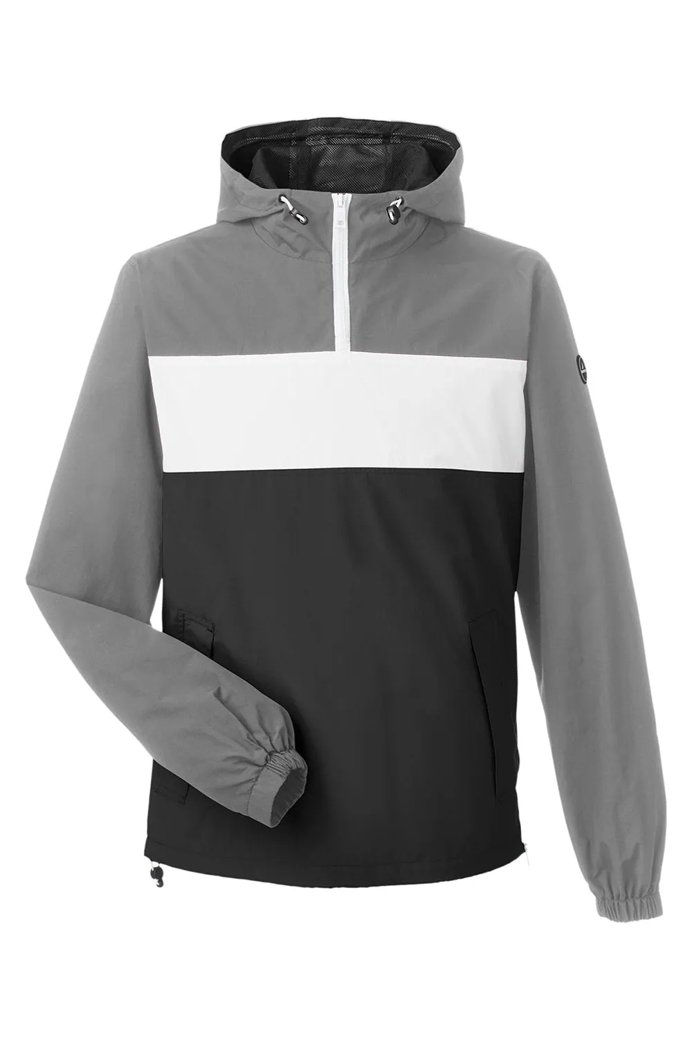 Nautica Mens Windward Wind & Water Resistant 1/4 Zip Hooded Jacket - Graphite Grey/Black  BEST on sale Clothing Nautica
