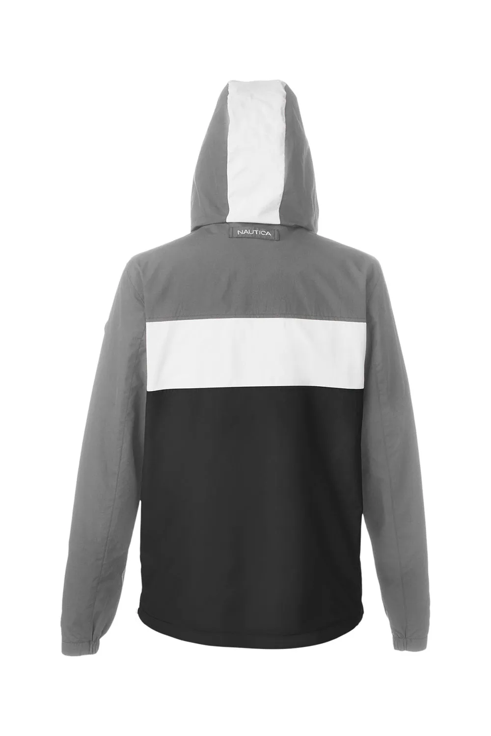 Nautica Mens Windward Wind & Water Resistant 1/4 Zip Hooded Jacket - Graphite Grey/Black  BEST on sale Clothing Nautica