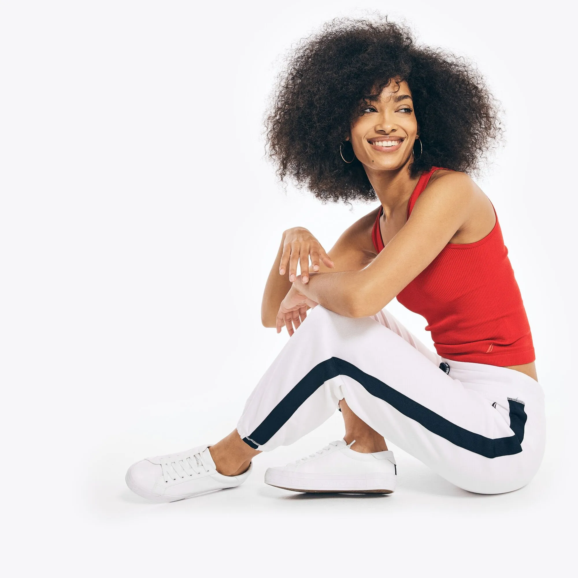 Nautica Women's Relaxed Pull-On Pant Bright White Nautica