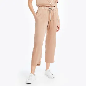 Nautica Women's Satin Cropped Pant Chocolate Nautica