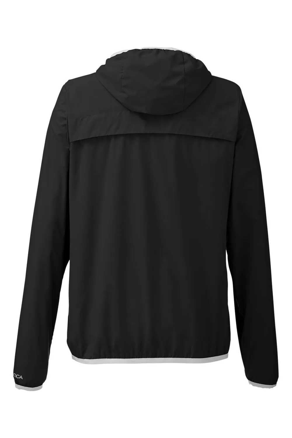 Nautica Womens Stillwater Water Resistant Full Zip Hooded Windbreaker Jacket - Black  BEST on sale Clothing Nautica