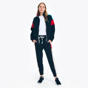 Nautica Women's Sustainably Crafted Full-Zip Track Jacket Stellar Blue Heather Nautica