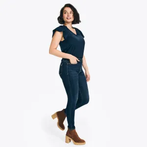 Nautica Women's Sustainably Crafted True Flex High-Rise Curvy Fit Skinny Denim Naval Blue Nautica