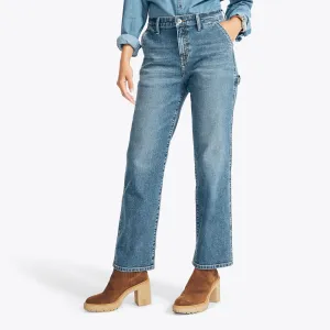 Nautica Women's Sustainably Crafted Utility Straight Fit Denim Caspian Wash Nautica