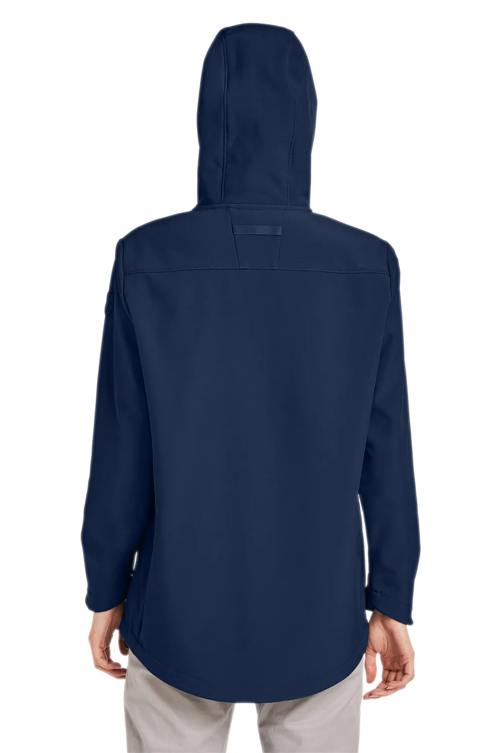 Nautica Womens Wavestorm Wind & Water Resistant Full Zip Hooded Jacket - Navy Blue