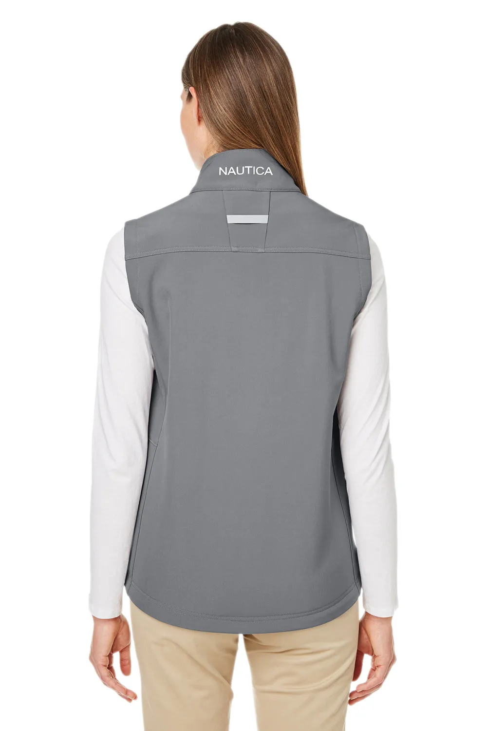 Nautica Womens Wavestorm Wind & Water Resistant Full Zip Vest - Graphite Grey