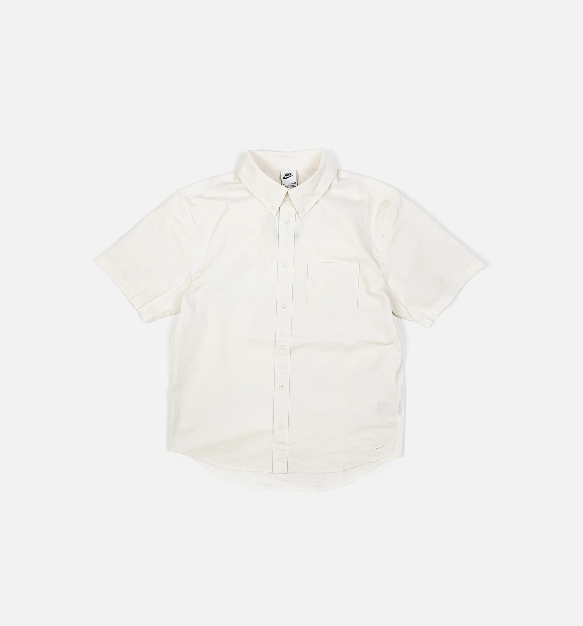 Nike Clothing Seersucker Button Down Mens Short Sleeve Shirt - Phantom