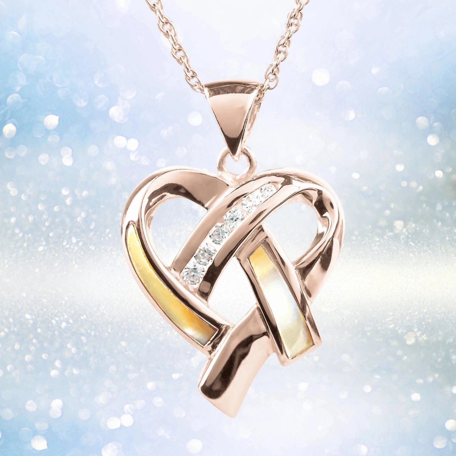 Opal Heartbeat Rose Gold Pendant