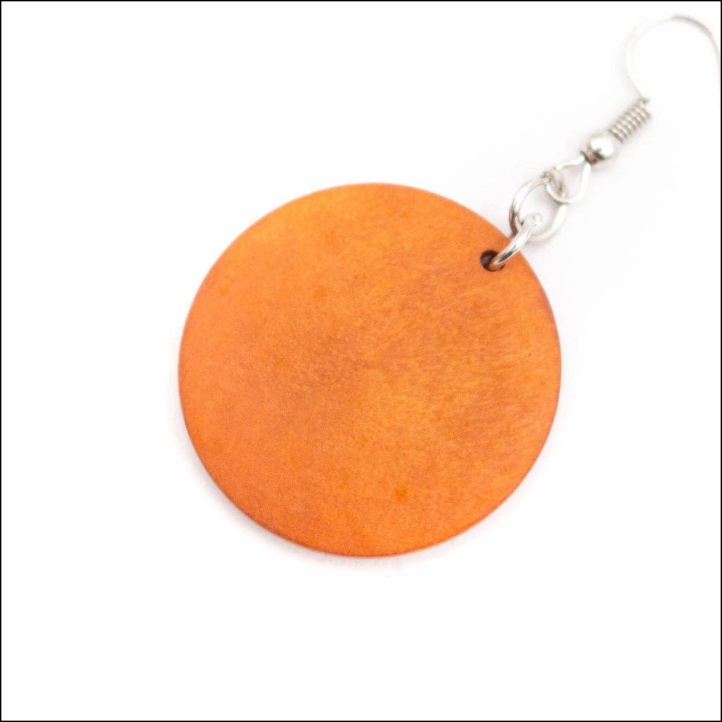 Orange round earrings -Original handmade ladies earrings-ER-078