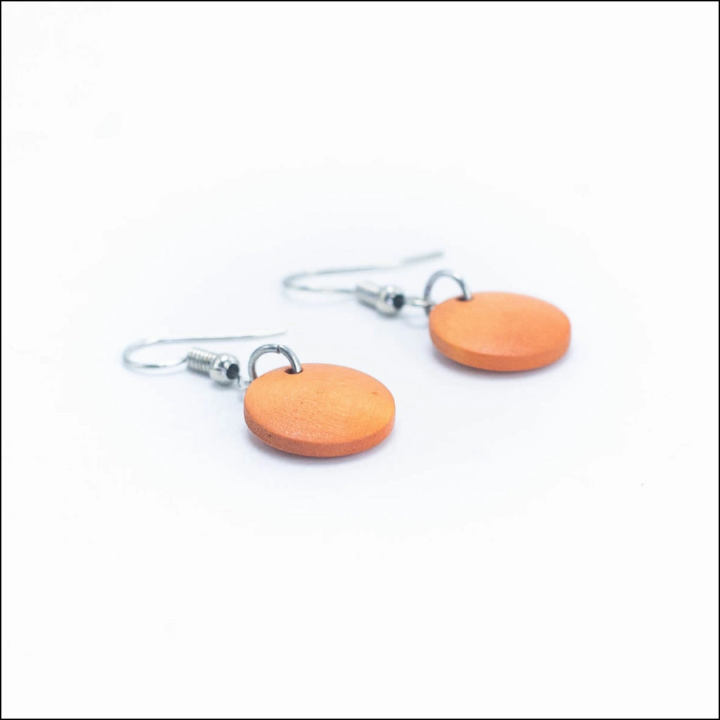 Orange round earrings -Original handmade ladies earrings-ER-078
