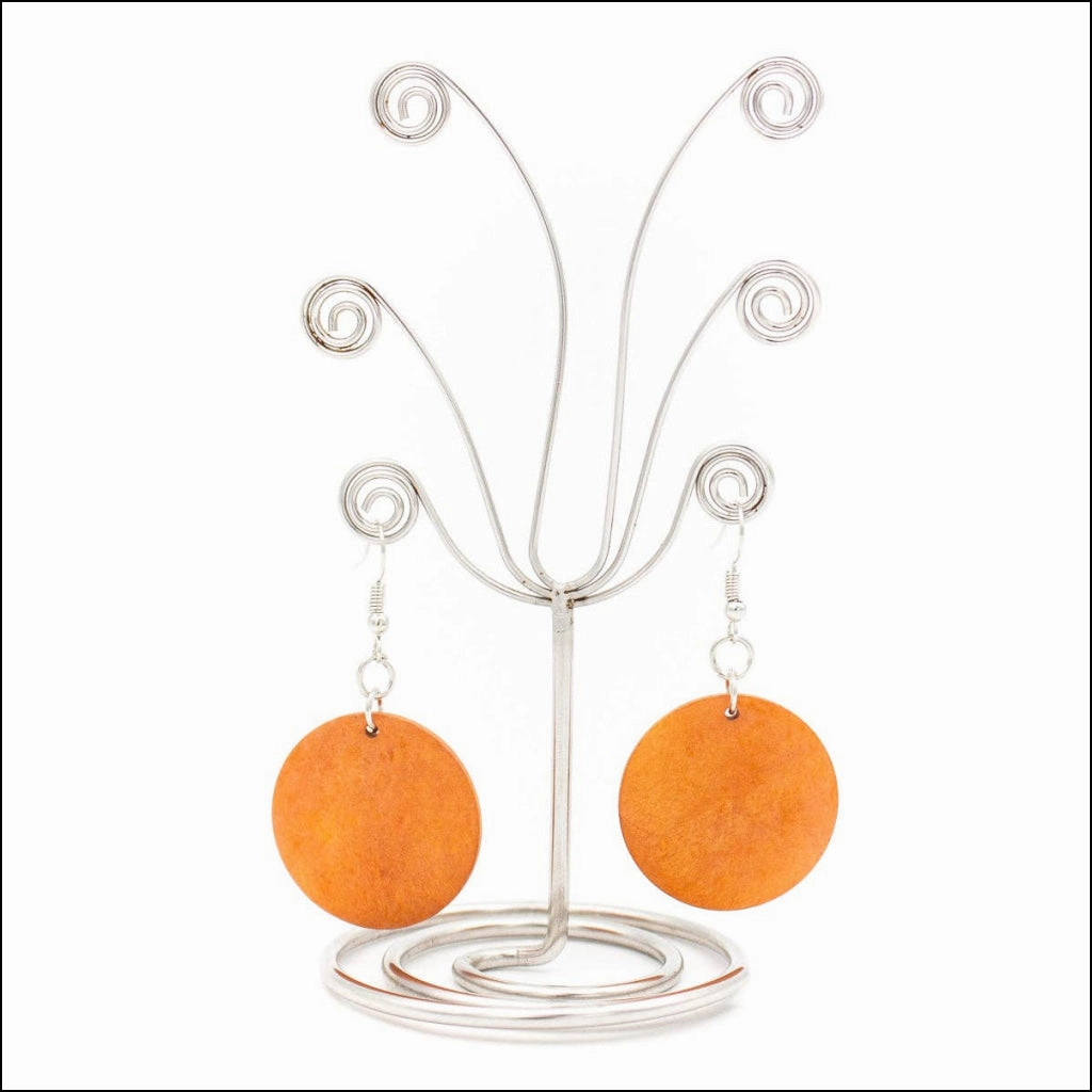 Orange round earrings -Original handmade ladies earrings-ER-078
