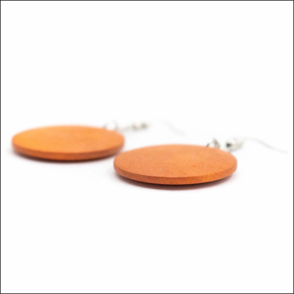 Orange round earrings -Original handmade ladies earrings-ER-078