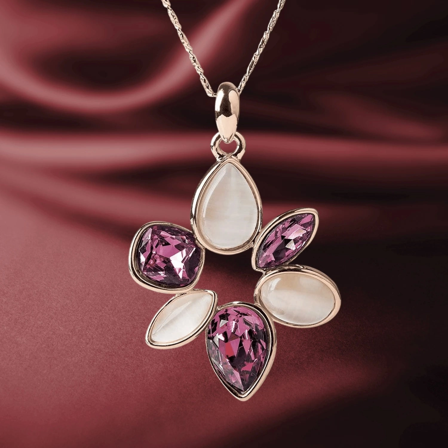 Orbit Swirl Rose Gold Pendant