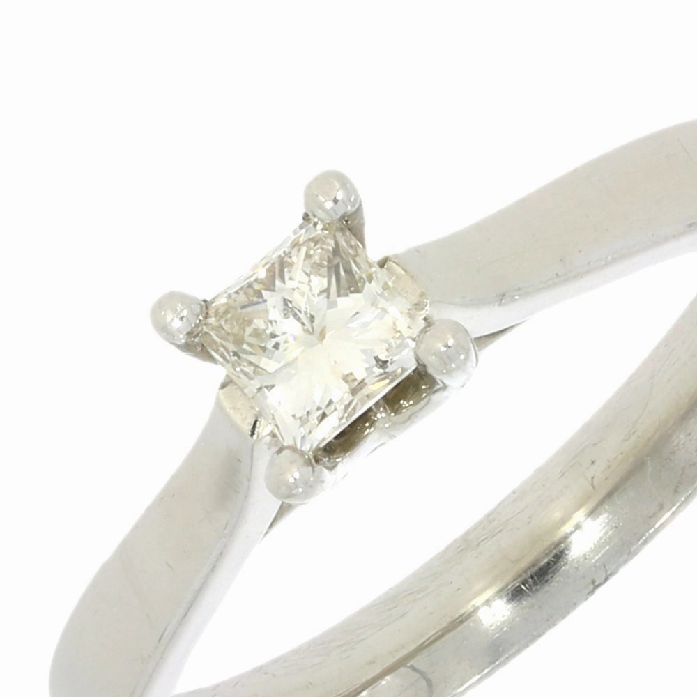 Palladium 0.35ct Solitaire Ring Princess Cut Diamond
