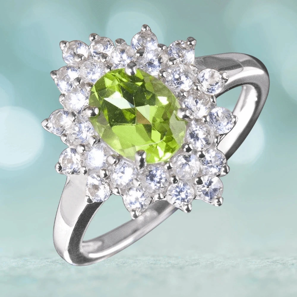 Peridot Cluster Ring