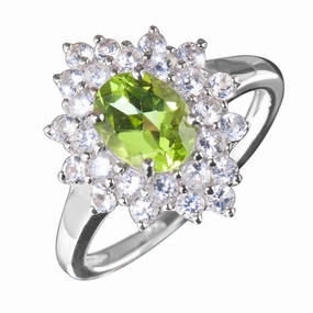 Peridot Cluster Ring